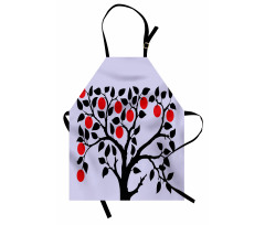 Black Tree Ripe Fruit Art Apron