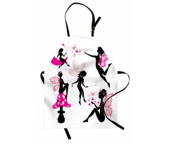 Silhouette of Winged Girl Apron