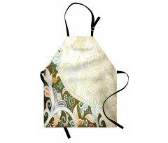 Abstract Flora Leaf Apron