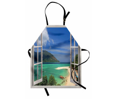 Tropic Scene in Window Apron