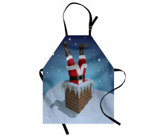 Santa Stuck in Chimney Apron