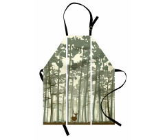 Pine Trees Deer Motif Apron