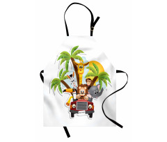 Zebra Toucan Lion Elephant Apron