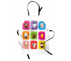 Geometric Squares Faces Apron