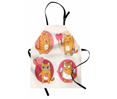 Romantic Kitten in Love Apron