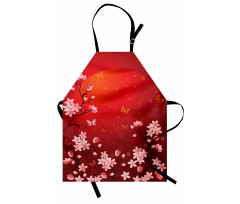 Abstract Sunset and Sakura Apron