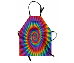 Vibrant Rainbow Spiral Apron