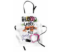 Sktech Style Love Words Apron