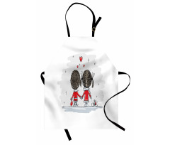 Couple Cartoon Art Style Apron