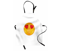 Cartoon Smiley Face Heart Apron