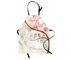 2 Birds Romance Motif Apron