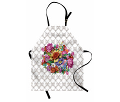 Damask Pattern Bouquet Apron