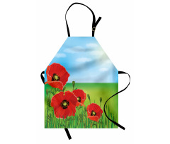 Sunny Day Red Blossoms Apron