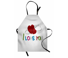 Letters Clouds Heart Apron