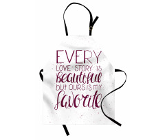 Romance Words Our Story Apron