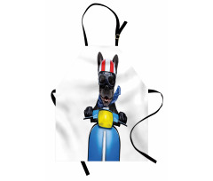 Bulldog on a Scooter Apron
