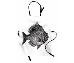 Rock Bass Black and White Apron