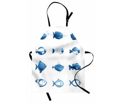 Array of Fish Marine Life Apron