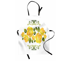 Roses with Swirl Frame Apron