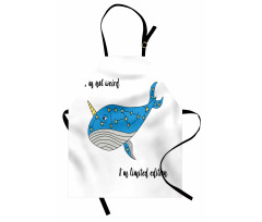 Hand Drawn Blue Whale Apron