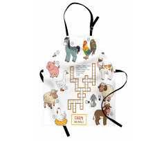 Crossword Farm Animal Apron