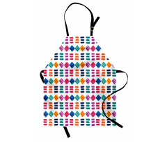 Rengarenk Mutfak Önlüğü Soyut Tarzda Çizili Kare Şekiller Model