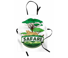 African Green Trees Lion Apron