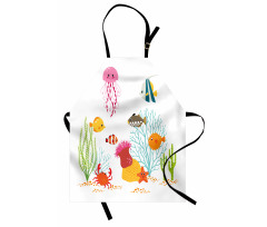 Cartoon Underwater Coral Apron