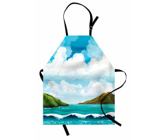 Waves Islands Blue Sky Apron