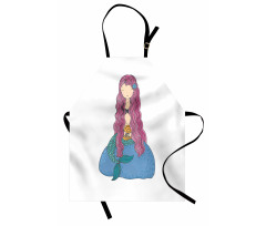 Girl Pink Hair Apron