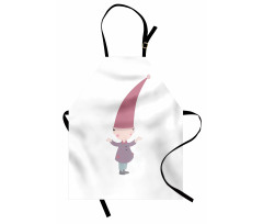 Cartoon Gnome Under Rain Apron