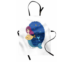 Mermaid Fish Night Sea Apron