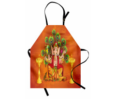 Asian Throne and Peacock Apron