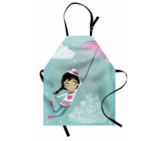 Girl with Pink Umbrella Apron