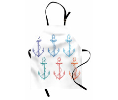 Colorful Anchor Marine Apron