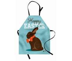 Chocolate Bunny with Bow Apron