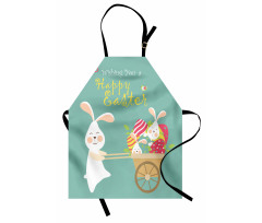Paskalya Mutfak Önlüğü Mutlu Bayramlar Dileyen Tavşan Görseli