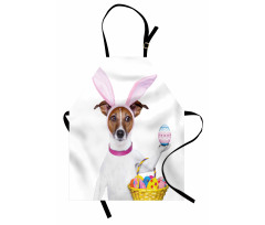 Dog as Easter Bunny Apron