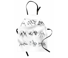 Snowy Peaks Doodle Apron