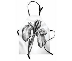 Dotwork Style Lily Bloom Apron