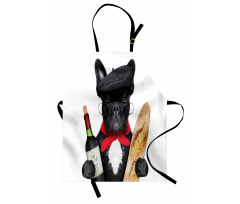 French Dog Red Wine Apron