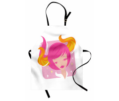 Pink Haired Woman Apron