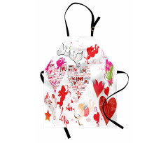 Valentines Day Cupid Birds Apron