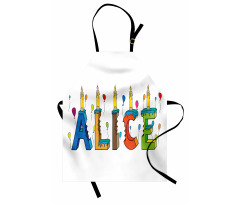 Colorful Girl Name Design Apron