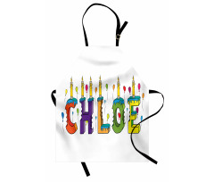 Cheerful Lettering Design Apron