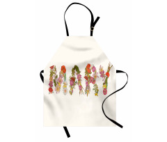 Blooming Flower Letters Apron