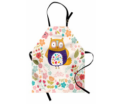 Colorful Bird and Flowers Apron