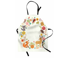 Cartoon Wildlife Pattern Apron