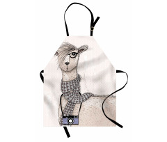 Llama with Glasses Scarf Apron