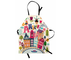 Cartoon Amsterdam Houses Apron